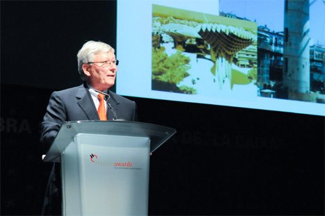 Markus Akermann en la presentación de los Holcim Awards Europe