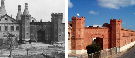 La fábrica en 1900 y ahora, en la actualidad