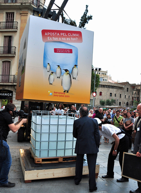 Clausura de la Apuesta del Cubo de Hielo en Barcelona.Foto: John E.French