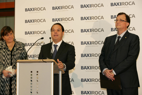 caldesa de Castellbisbal, Jordi Mestres, director general de BAXIROCA; Francesc Xavier Mena, Conseller d'Empresa i Ocupació de la Generalitat de Catalunya.