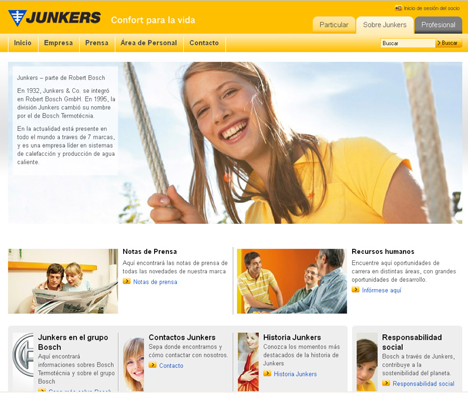 Nueva web de Junkers