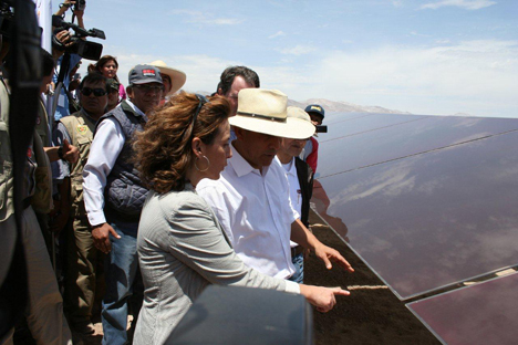 Marta Martínez, consejera delegada de T-Solar y Ollanta Humala, Presidente de Perú