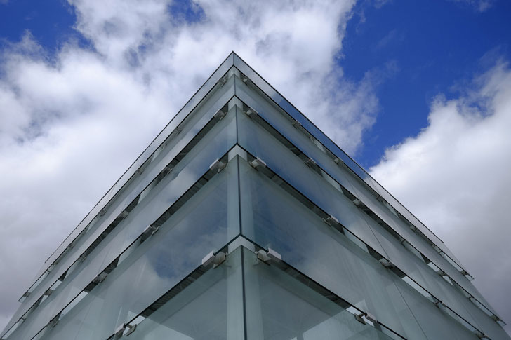 Frentes de cristal del Centro Pompidou.