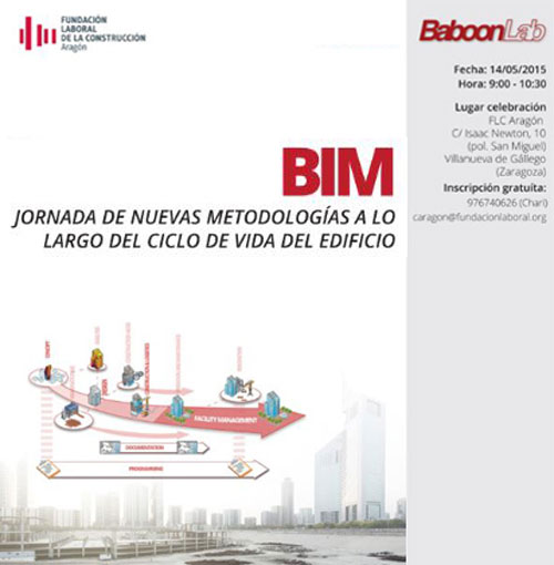 Cartel de la Jornda BIM de Fundación Laboral en Aragón.