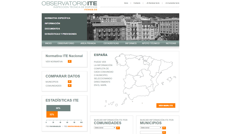 Web del Observatorio de la Inspección Técnica de la Edificación de la Junta de Castilla y León.