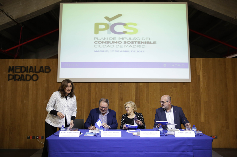 Manuela Carmena ha presentado el Plan de Impulso del Consumo Sostenible de la ciudad. 