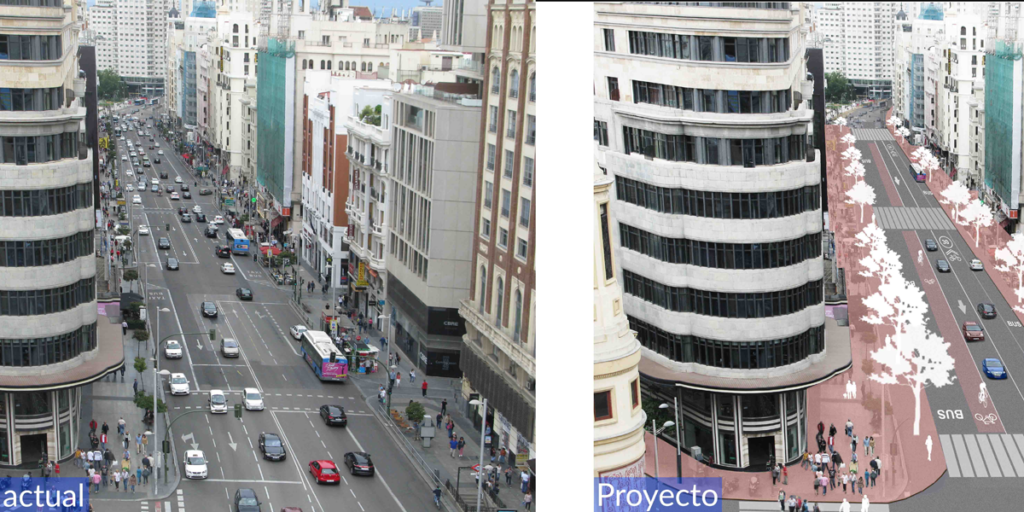 Futuro proyecto de remodelación de la Gran Vía de Madrid.