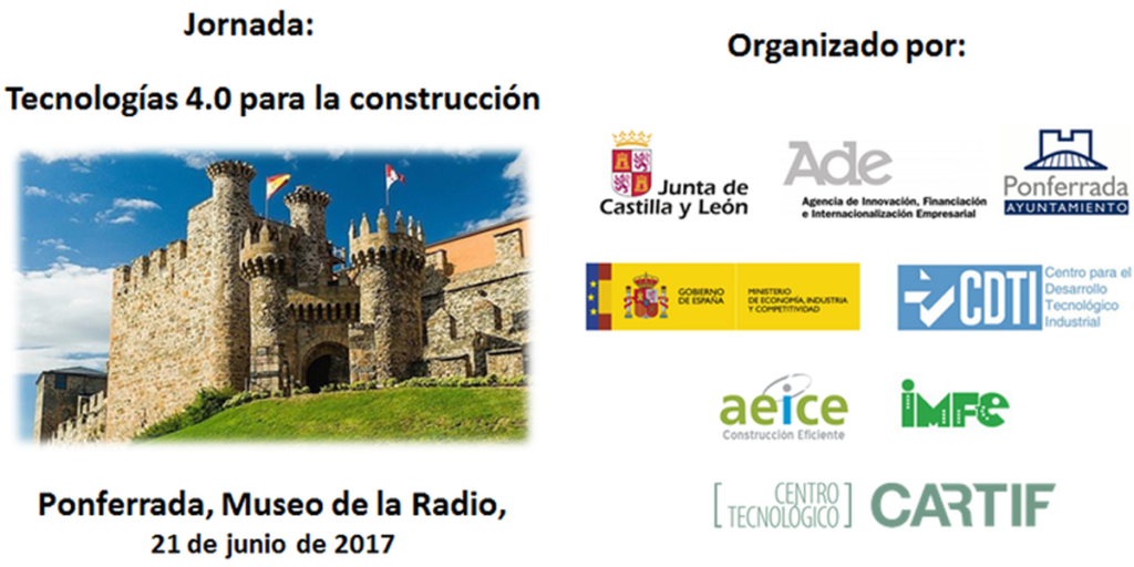 El 21 de junio se celebrará la jornada "Tecnologías 4.0 para la Construcción". 