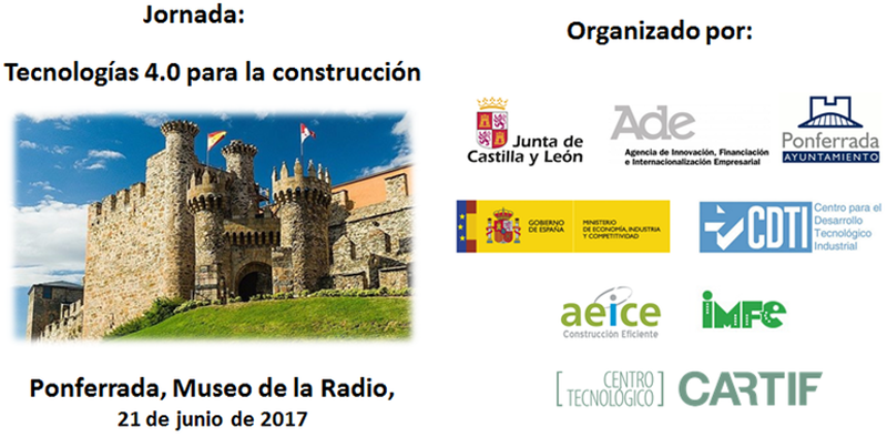 El 21 de junio se celebrará la jornada "Tecnologías 4.0 para la Construcción". 