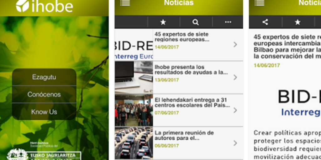 Aplicación de móvil gratuita “Ihobe Medio Ambiente-Ingurumena”.