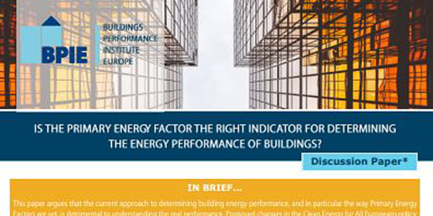 El factor de energía primaria no indica correctamente el rendimiento Energético de los Edificios, según BPIE