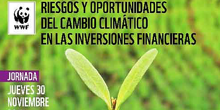 El 30 de noviembre se celebrará la jornada “Riesgos y oportunidades del cambio climático en las inversiones financieras”. 