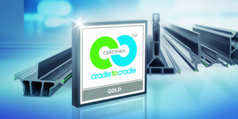 El perfil aislante de Ensinger de 100 % poliamida reciclada ha recibido el certificado Cradle to Cradle Material Health en oro