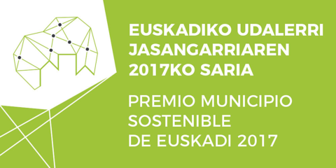 El 18 de enero Udalsarea21 otorgará el Premio Municipio Sostenible de Euskadi 2017