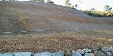 Sorigué aplica residuos orgánicos para la reparación de un muro de escollera