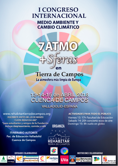 Cartel del I Congreso Internacional sobre Cambio Climático y Medio Ambiente, organizado por la Fundación Rehabilitar Tierra de Campos.