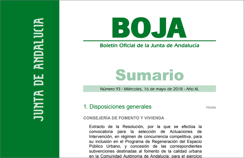 Boletín Oficial de la Junta de Andalucía (BOJA)