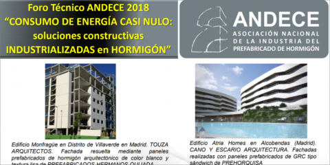 Andece analizará en un foro las soluciones constructivas en hormigón para el consumo de energía casi nulo