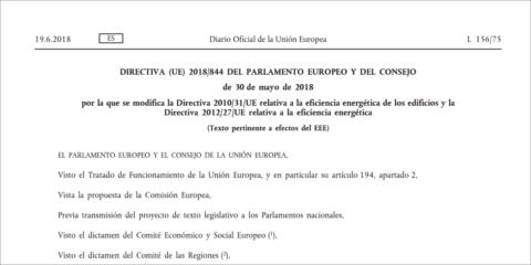 El BOE publica modificaciones de la directiva europea relativa a la eficiencia energética en edificios