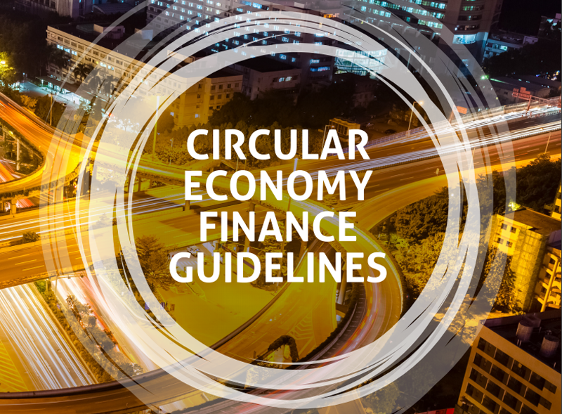 Portada de folleto de las pautas para la financiación de la economía circular