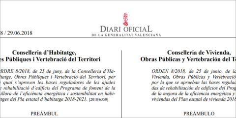 Publicadas las ayudas a la mejora de eficiencia energética y rehabilitación de viviendas en la Comunidad valenciana
