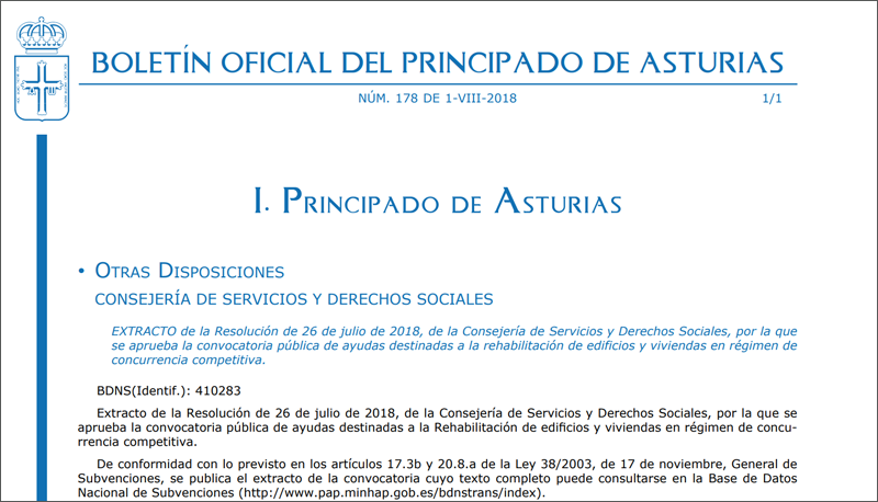 Convocatoria de ayudas para la rehabilitación de viviendas