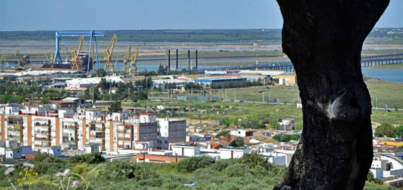 Panorámica de edificios residenciales en la ciudad de Huelva
