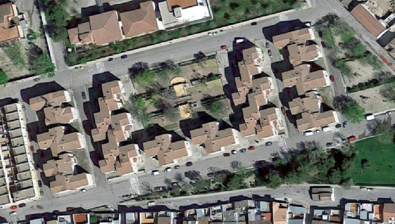 Imagen aérea viviendas Mengíbar
