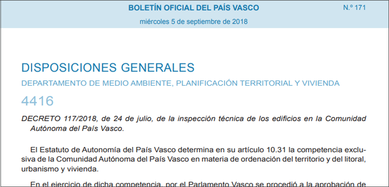 Decreto del Boletín Oficial del País Vasco