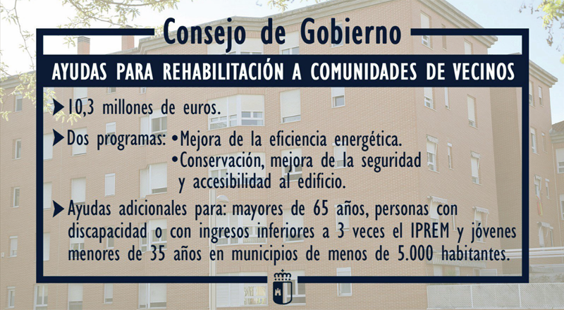 Aprobación del Castilla-La Mancha para rehabilitación edificatoria en comunidades de vecinos