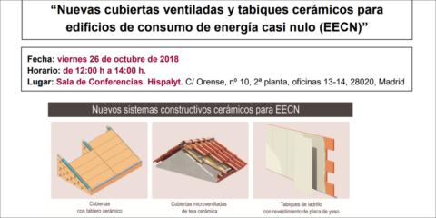 Hispalyt organiza una jornada sobre cubiertas ventiladas y tabiques cerámicos para Edificios de Consumo de Energía Casi Nulo