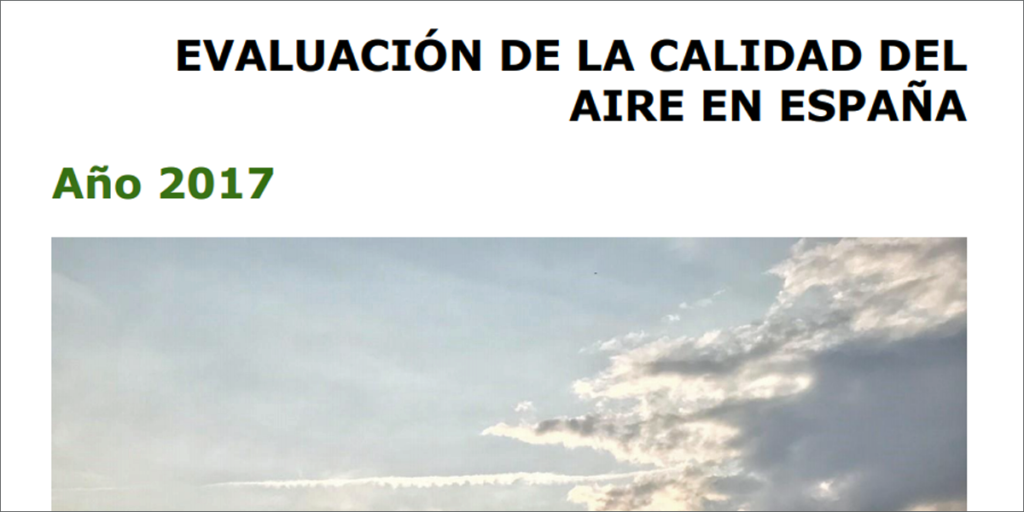 Portada Informe de Evaluación de la Calidad del Aire en España de 2017