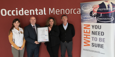 El hotel Occidental Menorca obtiene el certificado ISO 14001:2015 por su gestión medioambiental