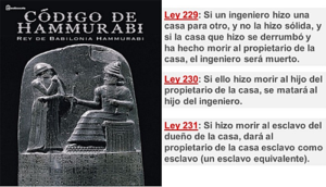 Figura 1. Representación Código de Hammurabi escrito en 1750 AC.