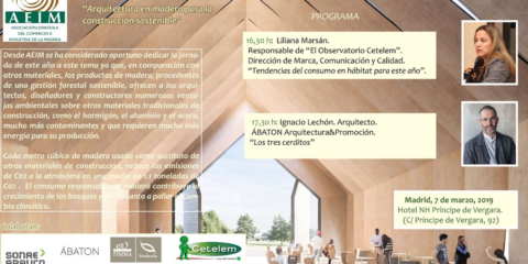 La jornada ‘Arquitectura en madera para la construcción sostenible’ organizada por AEIM tendrá lugar en Madrid