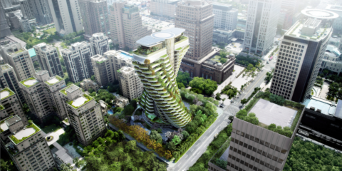 El edificio residencial ‘Agora Garden’ se eleva en Taiwán como un jardín vertical con forma helicoidal