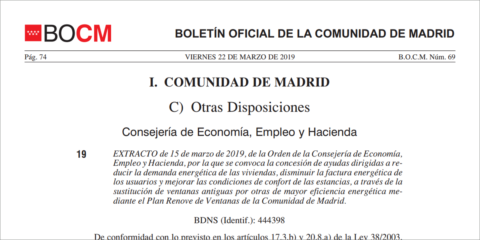La Comunidad de Madrid concede ayudas para sustituir las ventanas mejorando la eficiencia energética