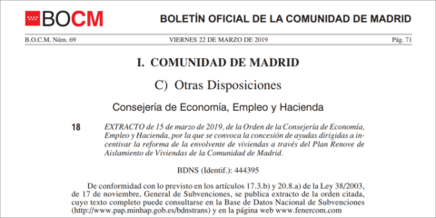 La Comunidad de Madrid lanza el Plan Renove de Aislamiento en fachadas y cubiertas de viviendas