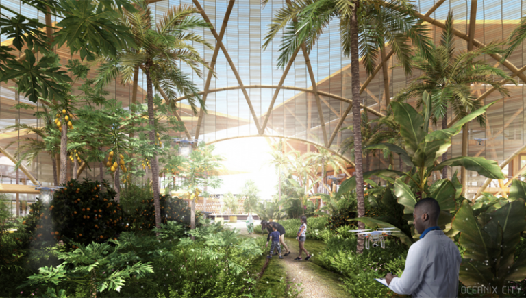 La primera ciudad flotante sostenible del mundo, Oceanix City, se