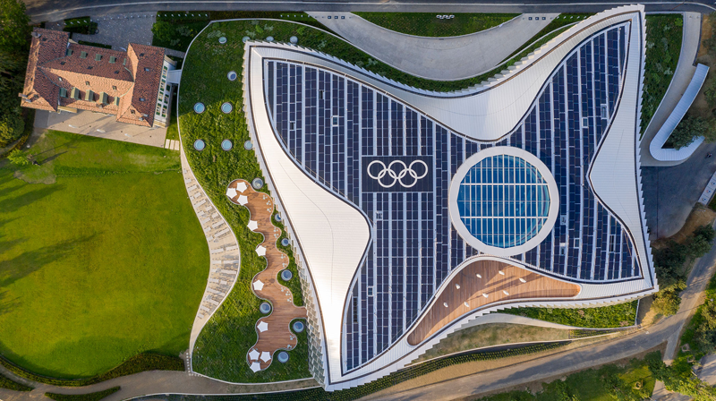 placas solares de la nueva sede de los juegos olimpicos