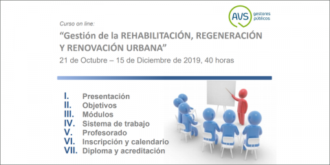 AVS organiza un curso online para profesionales sobre ‘Gestión de la rehabilitación, regeneración y renovación urbana’