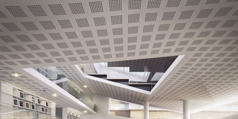 La nueva tecnología PladurAir se aplica a los techos mejorando la calidad del aire y el aislamiento acústico