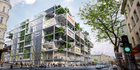 El nuevo centro de Ikea en Viena contará con jardines verticales en la fachada y una cubierta verde