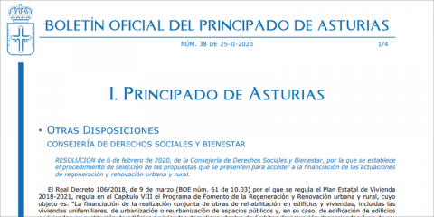 El Gobierno de Asturias destina más de 800.000 euros a financiar obras de rehabilitación y regeneración urbana y rural