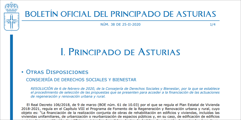 Resolución de la convocatoria publicada en el Boletín Oficial del Principado (BOPA).