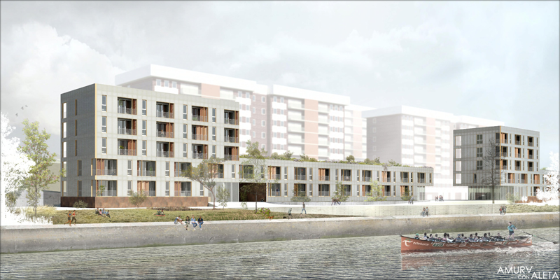 Diseño arquitectónico para las 60 viviendas dotacionales ‘Amura con Aleta’, de Fabregat&Fabregat.