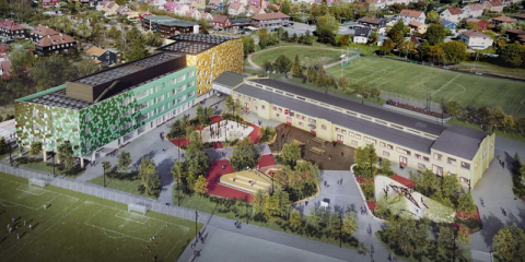 El futuro centro de secundaria Voldsløkka que se construirá en Oslo será un edificio de energía positiva