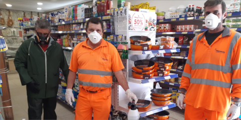 HeidelbergCement colabora en la desinfección de establecimientos en Valdilecha