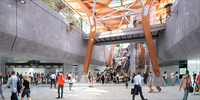 Imagen de la futura estación de metro de Melbourne, Australia. Fuente: Metrotunnel