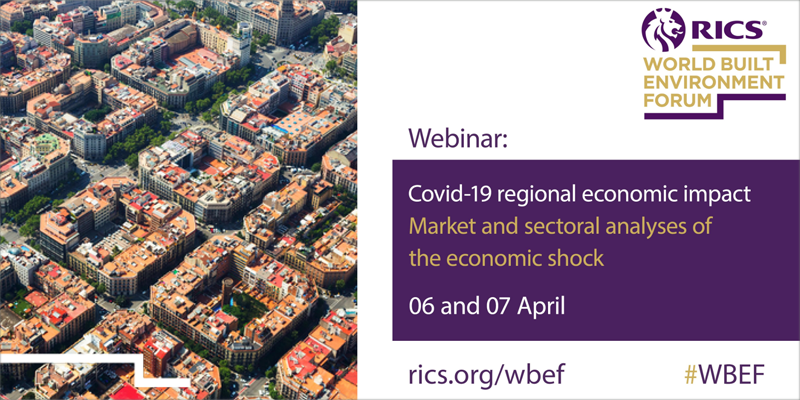 RICS organiza el webinar gratuito 'El impacto del brote del COVID-19 en el sector inmobiliario en Europa'
